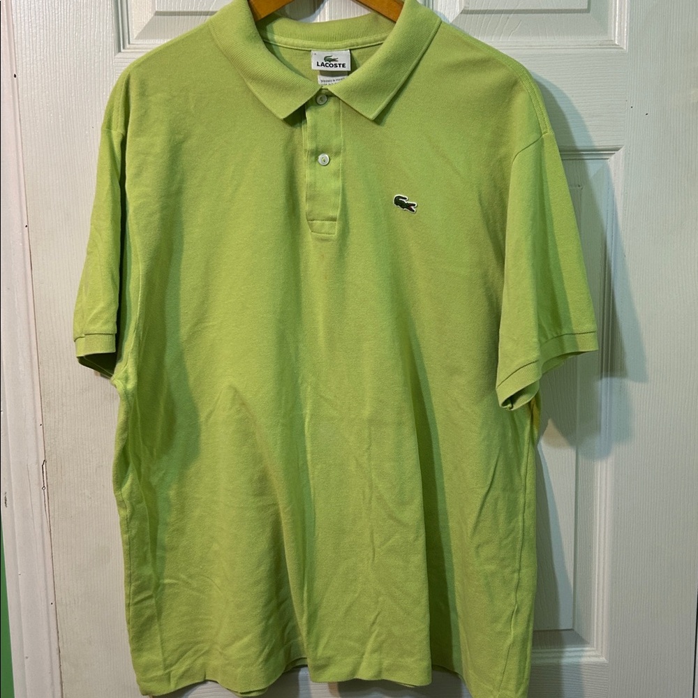 Men’s Lacoste Polo Shirt – Size 8 – Green short sleeve preppy golf shirt
